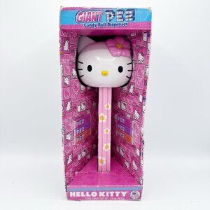 NIB Collectible 2013 HELLO KITTY 12" Giant Jumbo PEZ DISPENSER Pink Flower Candy